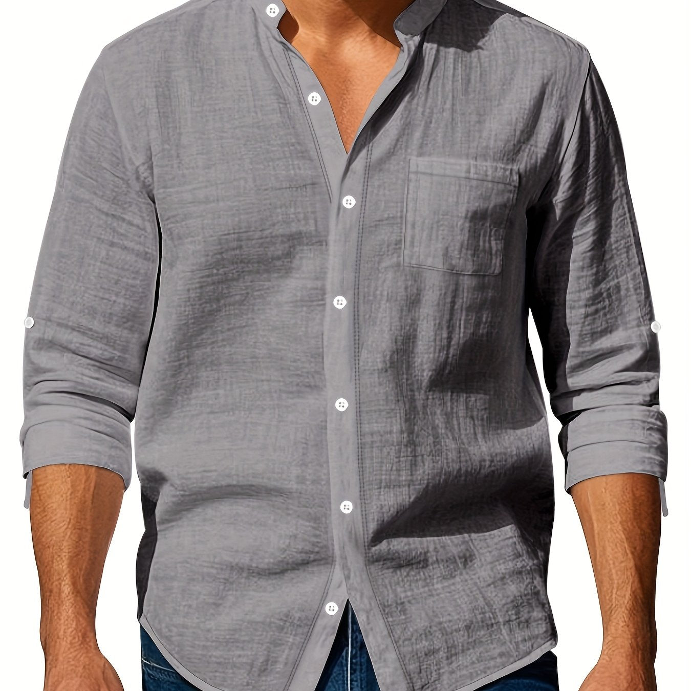 Premium Linen Henley Shirt - Cafe y Calle