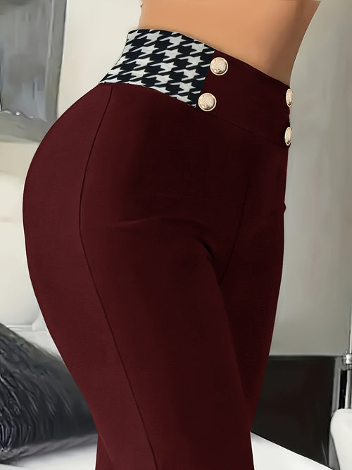 CYC Elegante Slim-Fit-Hose mit Hahnentrittmuster