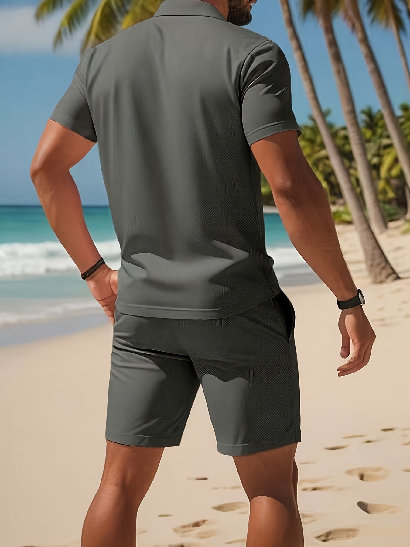 Casual Polo and Shorts Set - Cafe y Calle