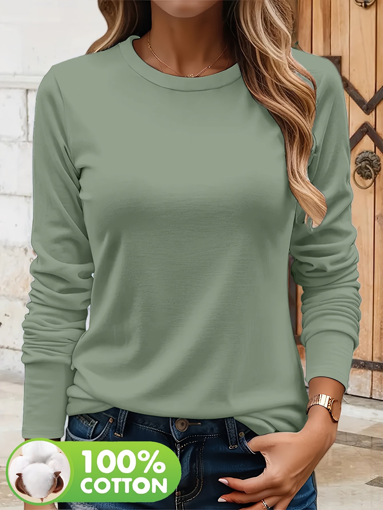 CYC Langärmliges T-Shirt aus schwerer Baumwolle