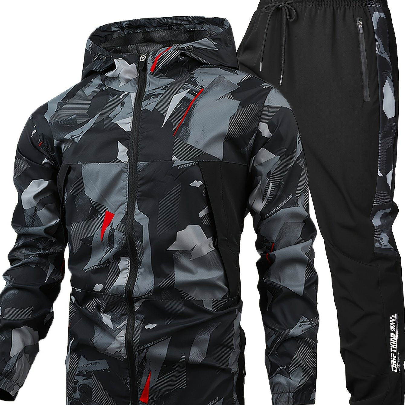 CCYC – Set aus Kapuzenjacke & Jogginghose im Camouflage-Look