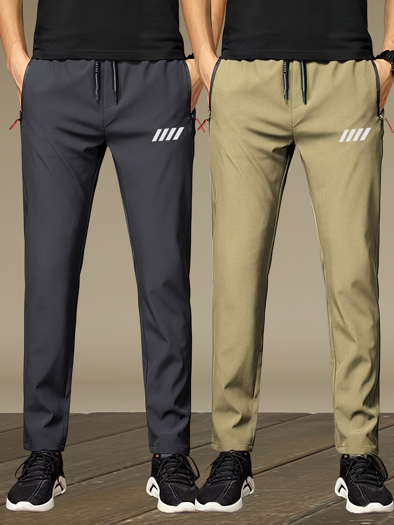 2 - Pack Lightweight Athletic Jogger Pants - Cafe y Calle