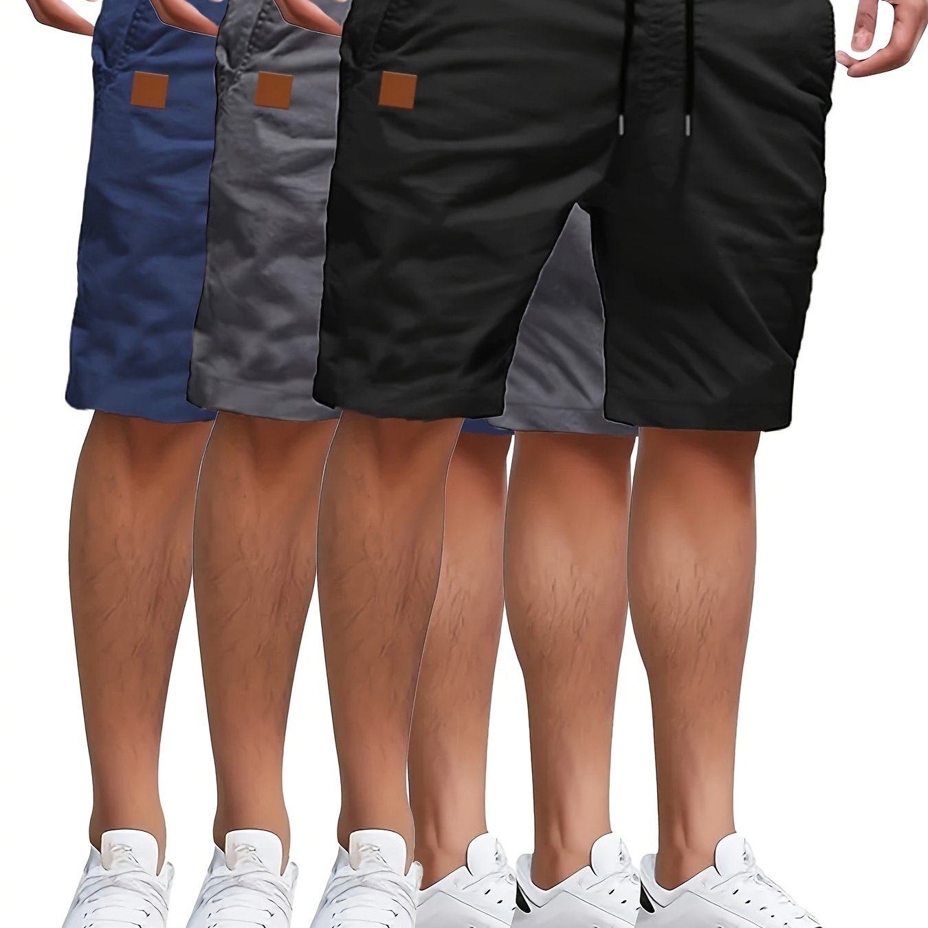 3 Solid Color Casual Shorts Set - Cafe y Calle