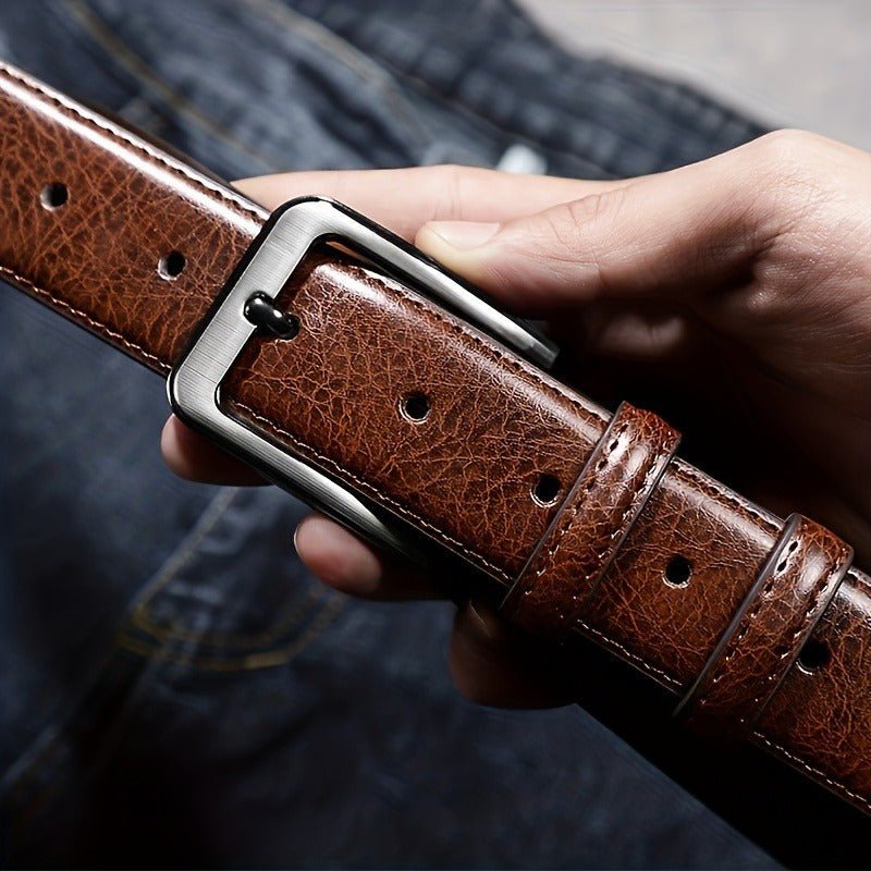 Set of 2 Retro Leather Belts with Pin Buckle - Cafe y Calle