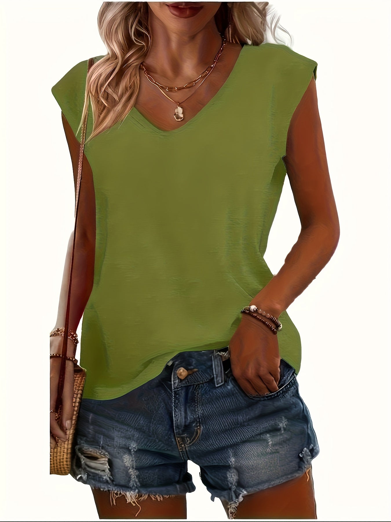 CYC Lässiges T-Shirt mit V-Ausschnitt