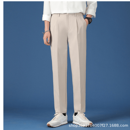 Elegant Pleated Straight - Leg Pants - Cafe y Calle