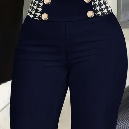 CYC Elegante Slim-Fit-Hose mit Hahnentrittmuster