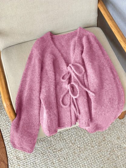 CYC Eleganter Cardigan mit V-Ausschnitt und Krawatte