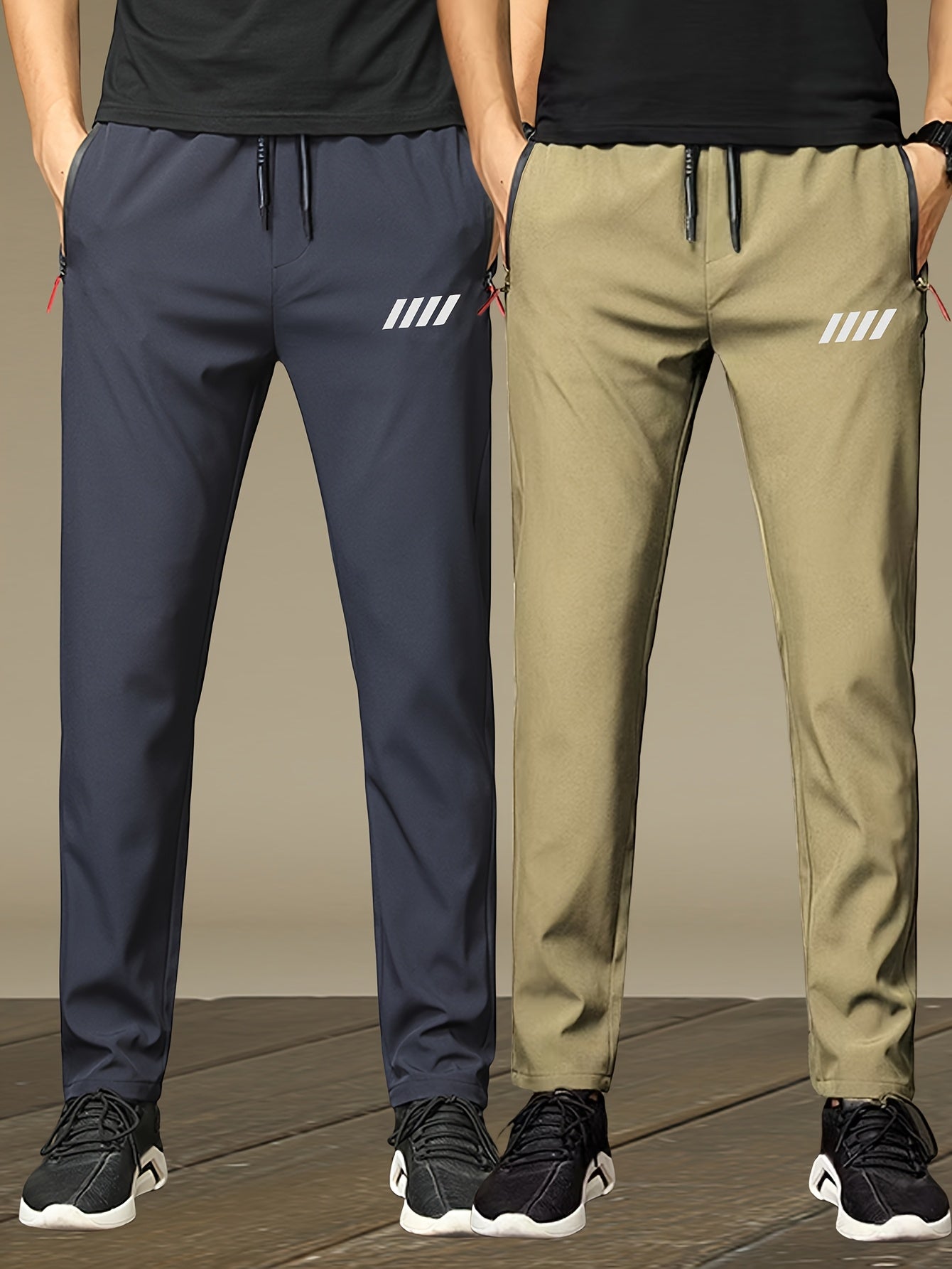 2 - Pack Lightweight Athletic Jogger Pants - Cafe y Calle