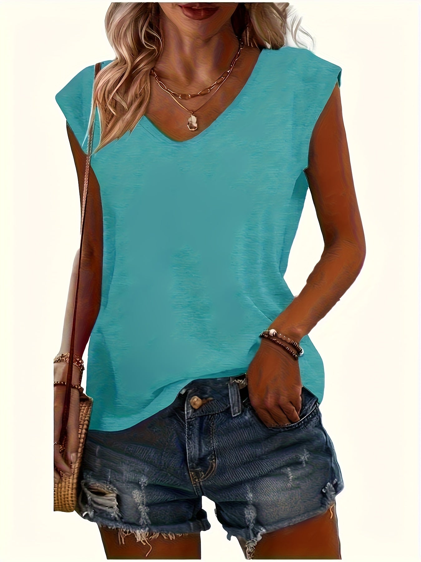 CYC Lässiges T-Shirt mit V-Ausschnitt