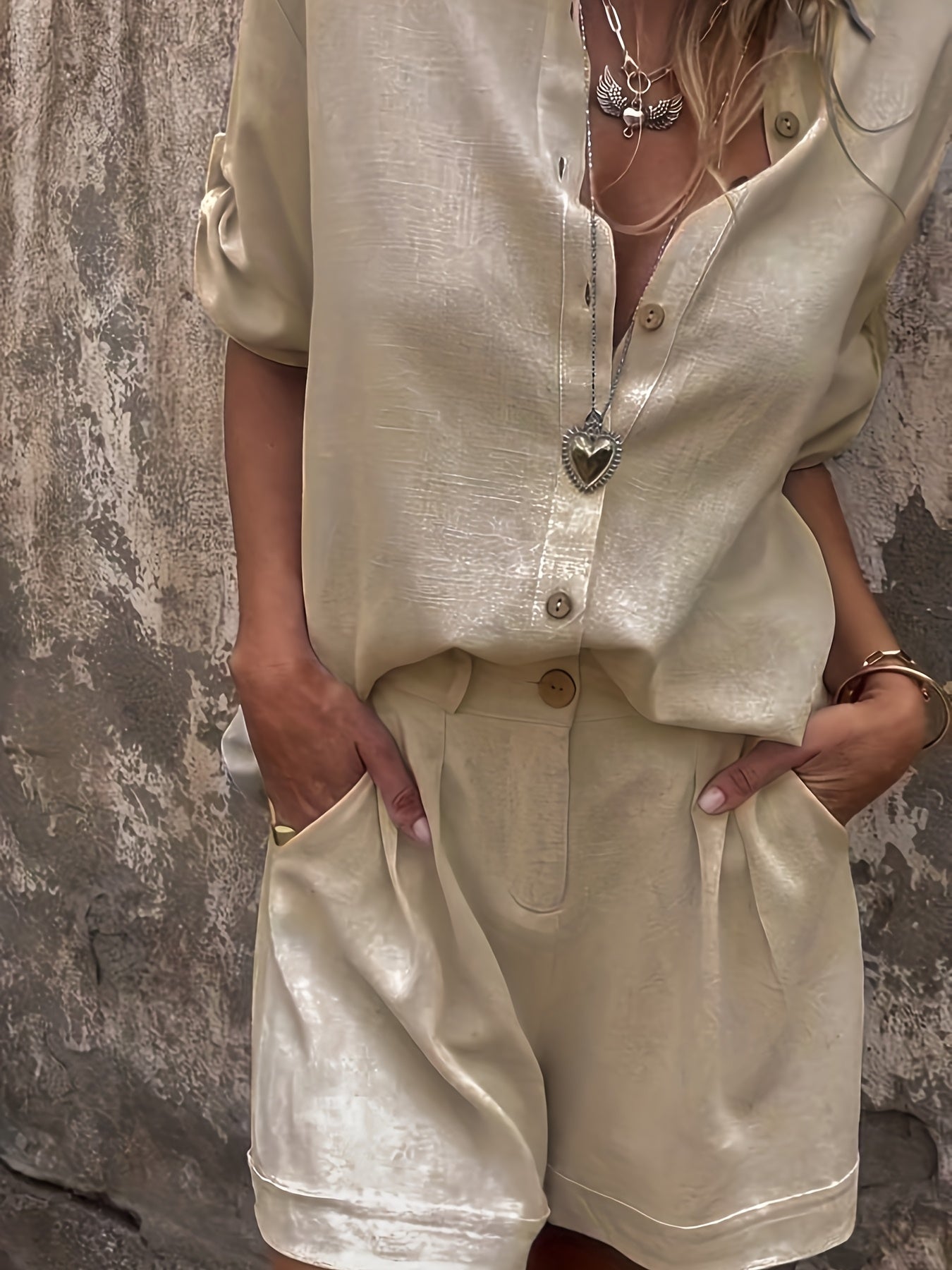 CYC Schickes zweiteiliges Set aus Leinenmischung