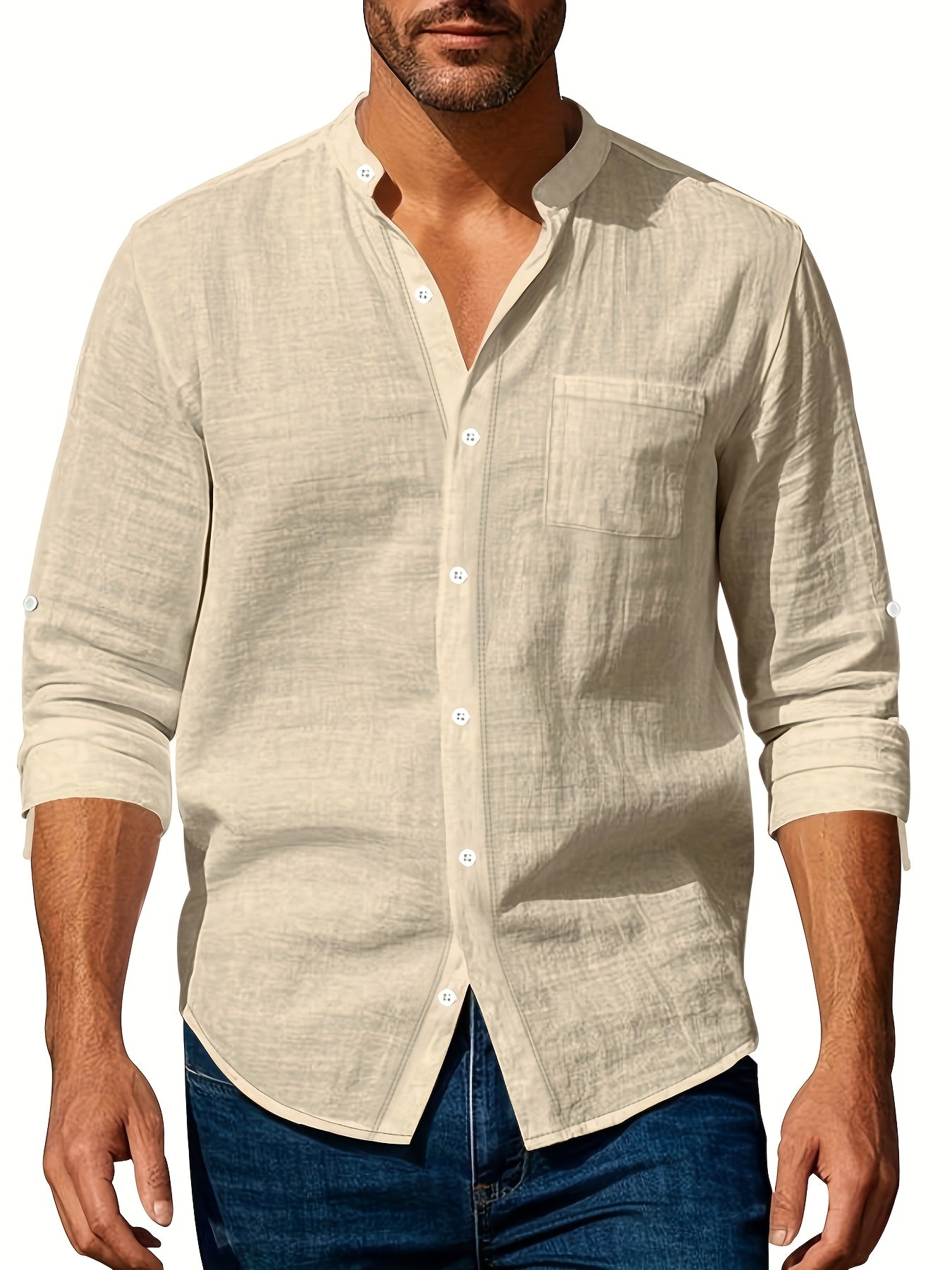 Premium Linen Henley Shirt - Cafe y Calle