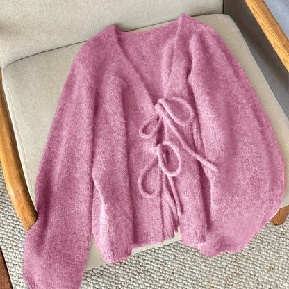 CYC Eleganter Cardigan mit V-Ausschnitt und Krawatte