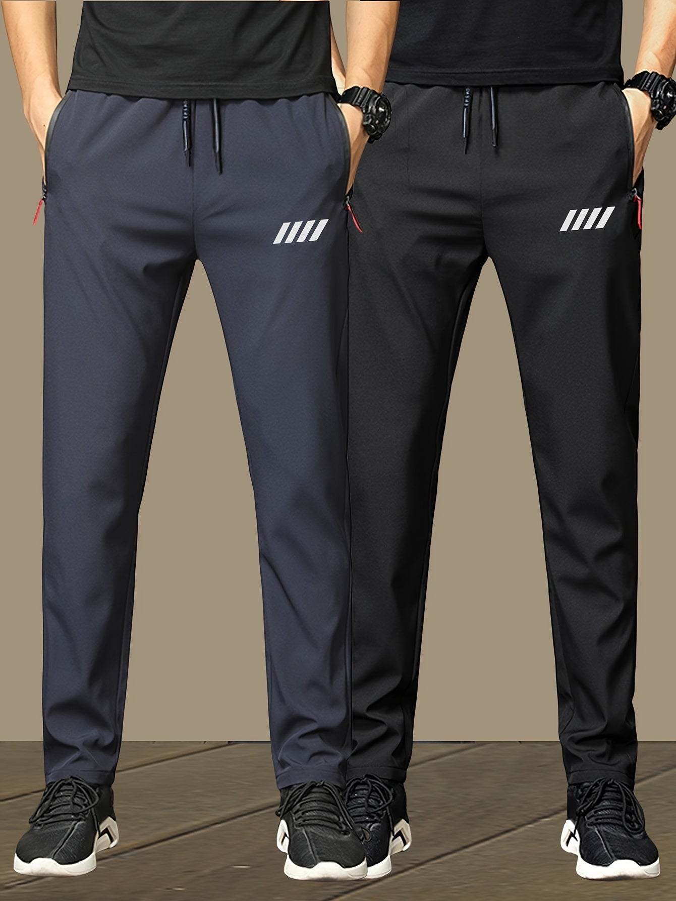 2 - Pack Lightweight Athletic Jogger Pants - Cafe y Calle