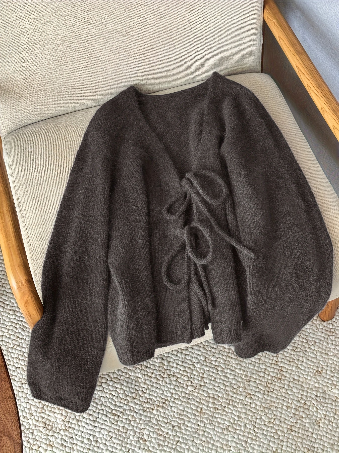 CYC Eleganter Cardigan mit V-Ausschnitt und Krawatte