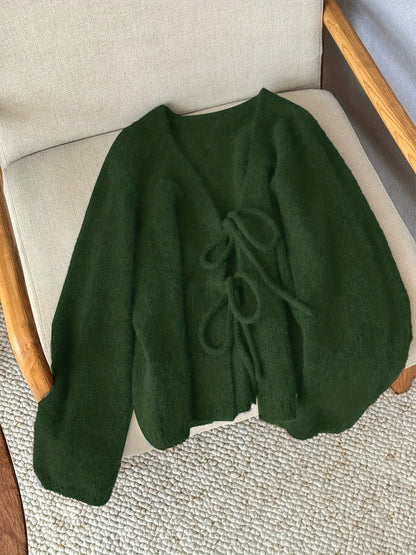 CYC Eleganter Cardigan mit V-Ausschnitt und Krawatte