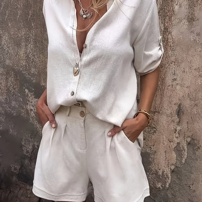 CYC Schickes zweiteiliges Set aus Leinenmischung