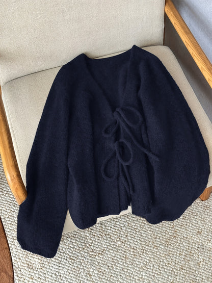 CYC Eleganter Cardigan mit V-Ausschnitt und Krawatte