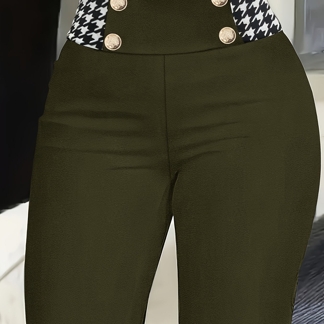 CYC Elegante Slim-Fit-Hose mit Hahnentrittmuster