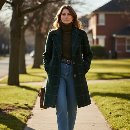 CYC™ Cambridge Wollmantel mit Karomuster