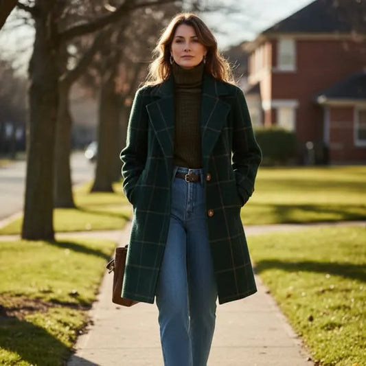 CYC™ Cambridge Wollmantel mit Karomuster