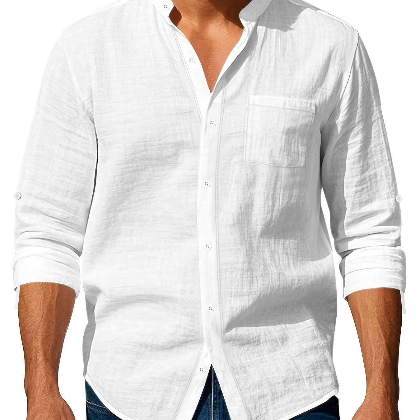 Premium Linen Henley Shirt - Cafe y Calle