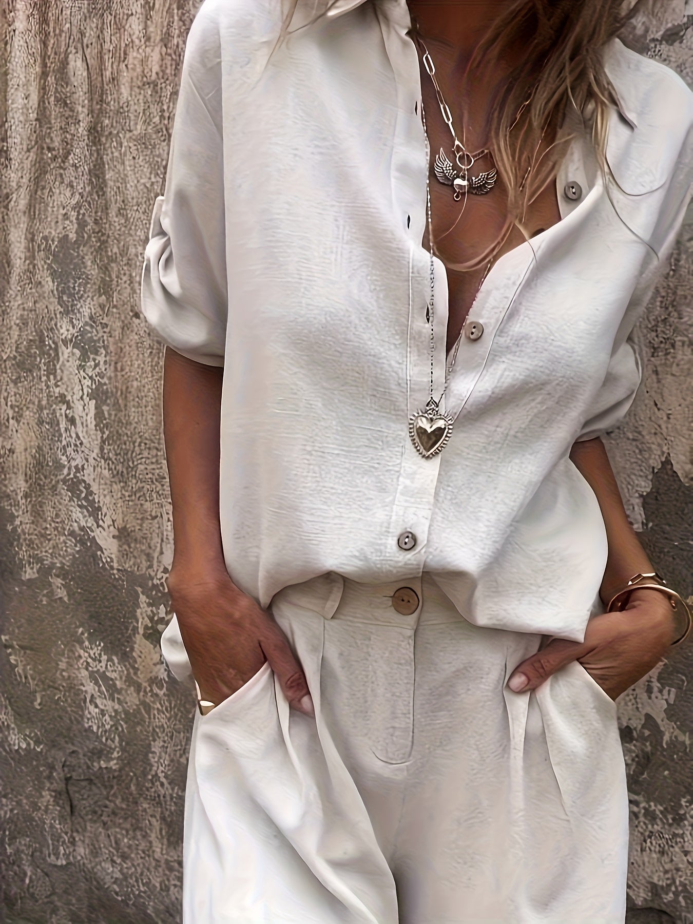 CYC Schickes zweiteiliges Set aus Leinenmischung