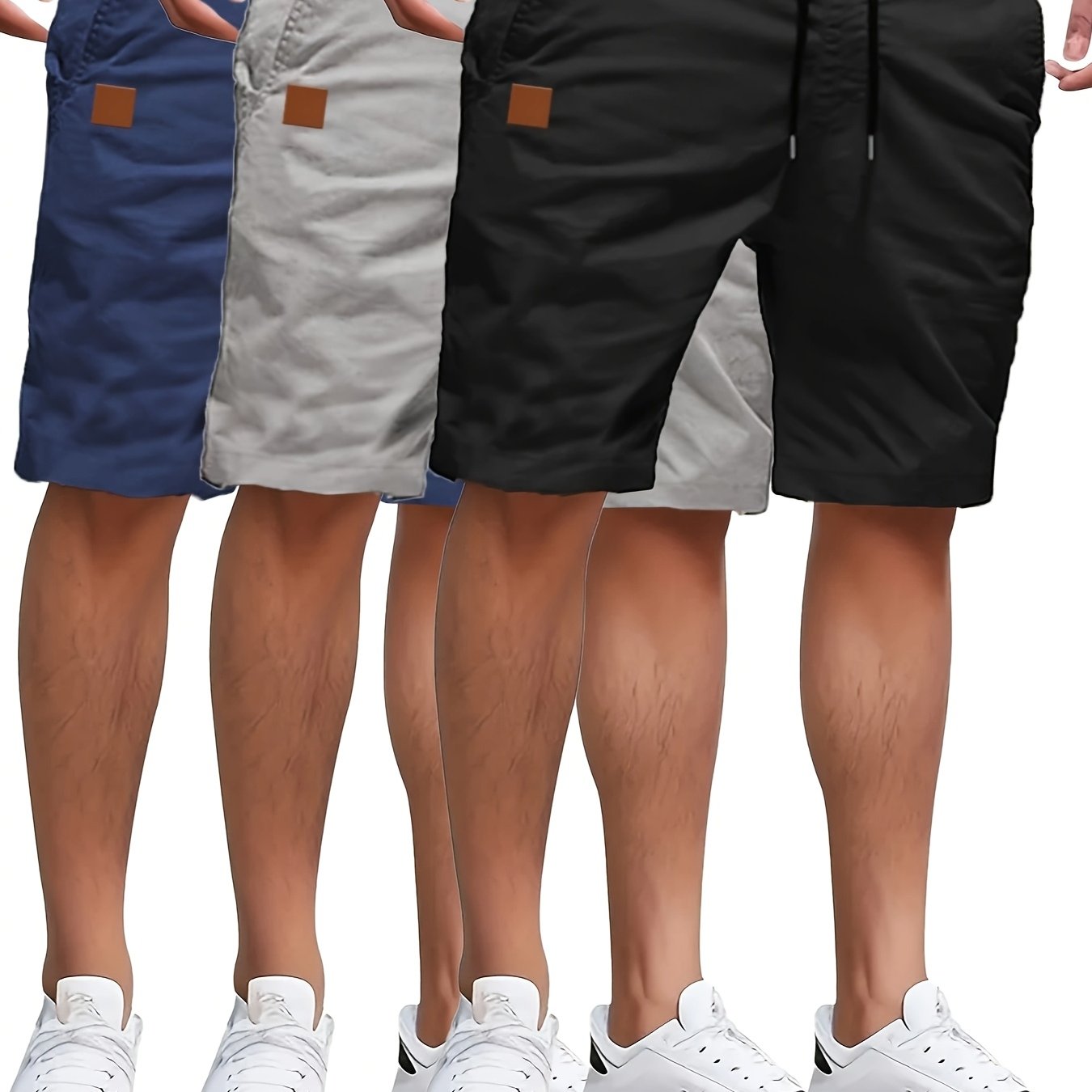 3 Solid Color Casual Shorts Set - Cafe y Calle