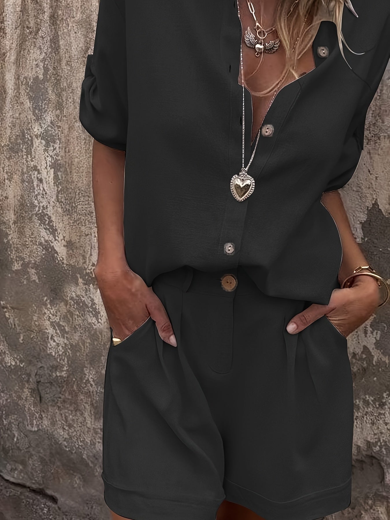 CYC Schickes zweiteiliges Set aus Leinenmischung