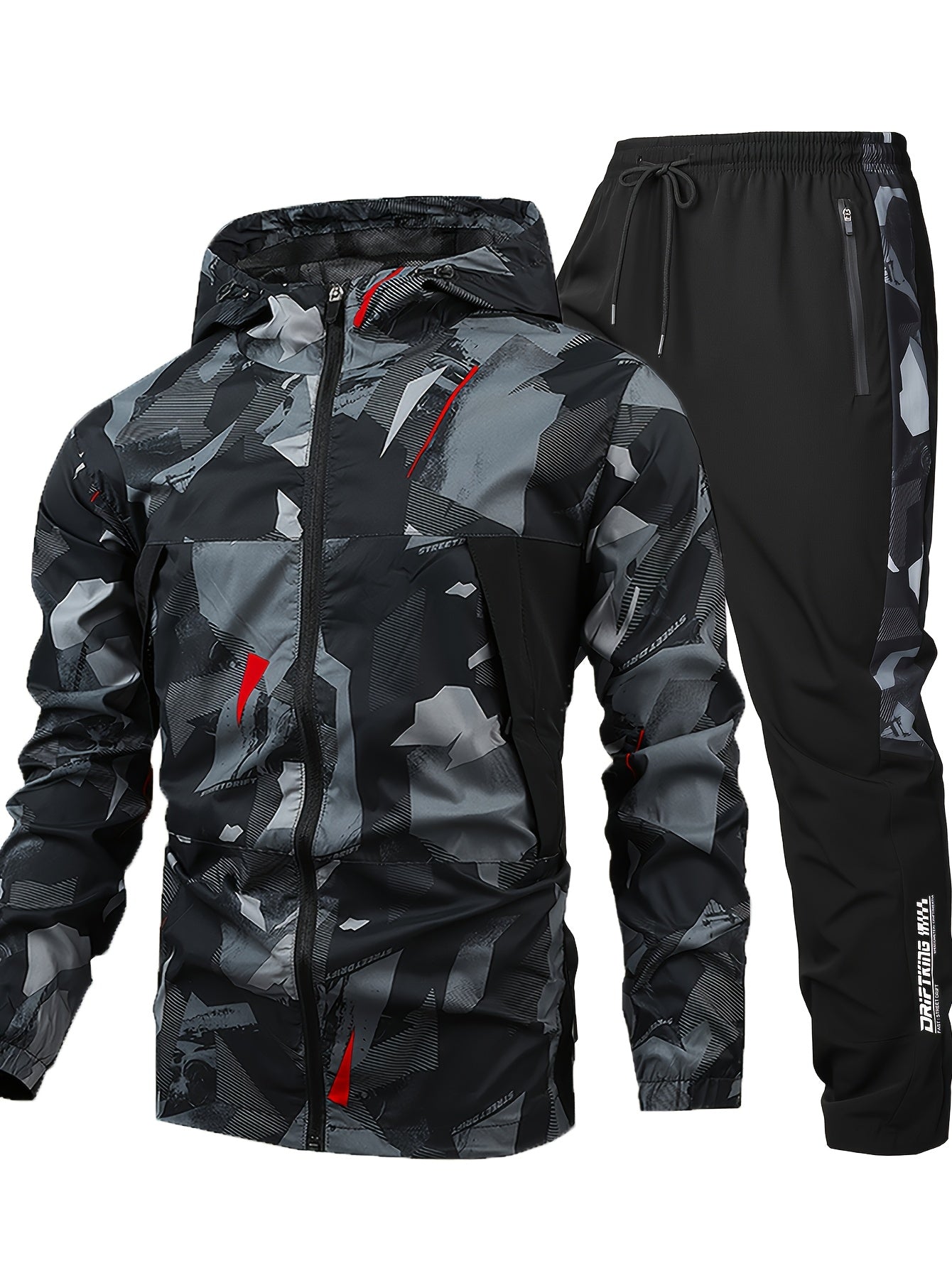 CCYC – Set aus Kapuzenjacke & Jogginghose im Camouflage-Look