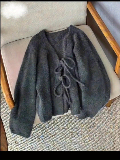 CYC Eleganter Cardigan mit V-Ausschnitt und Krawatte