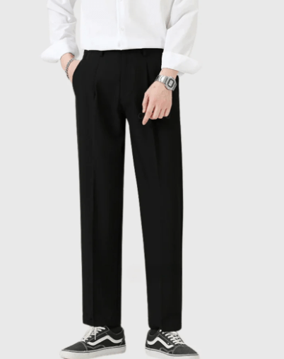 Elegant Pleated Straight - Leg Pants - Cafe y Calle