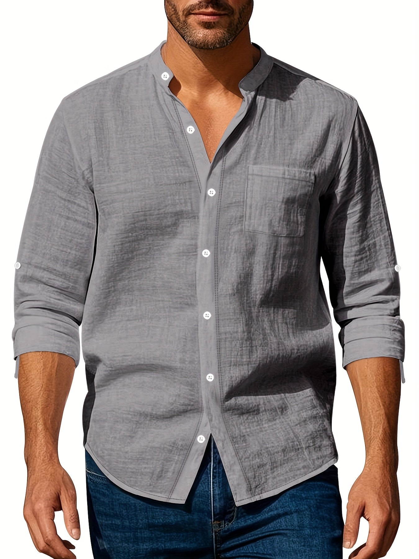 Premium Linen Henley Shirt - Cafe y Calle