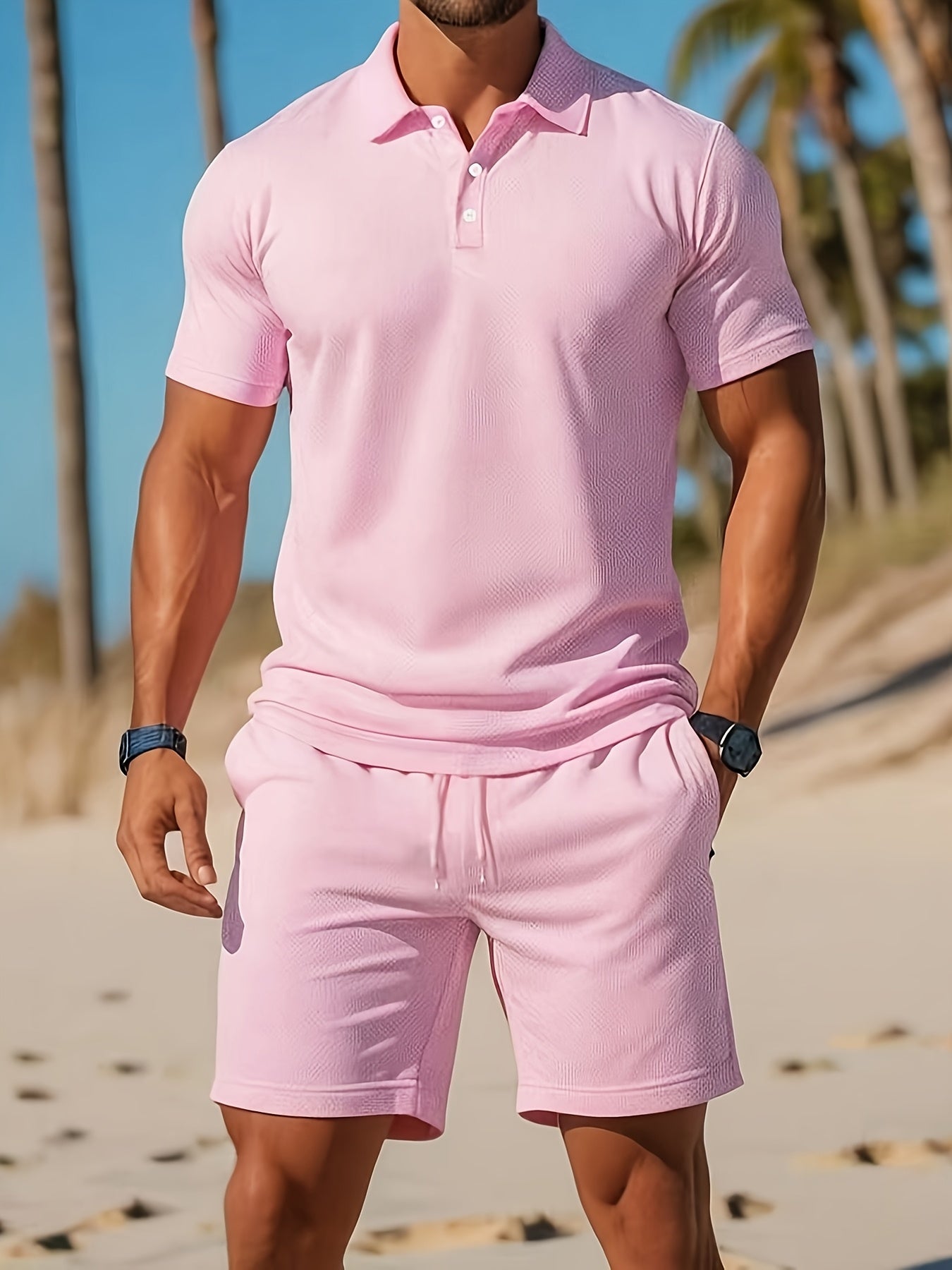 Casual Polo and Shorts Set - Cafe y Calle