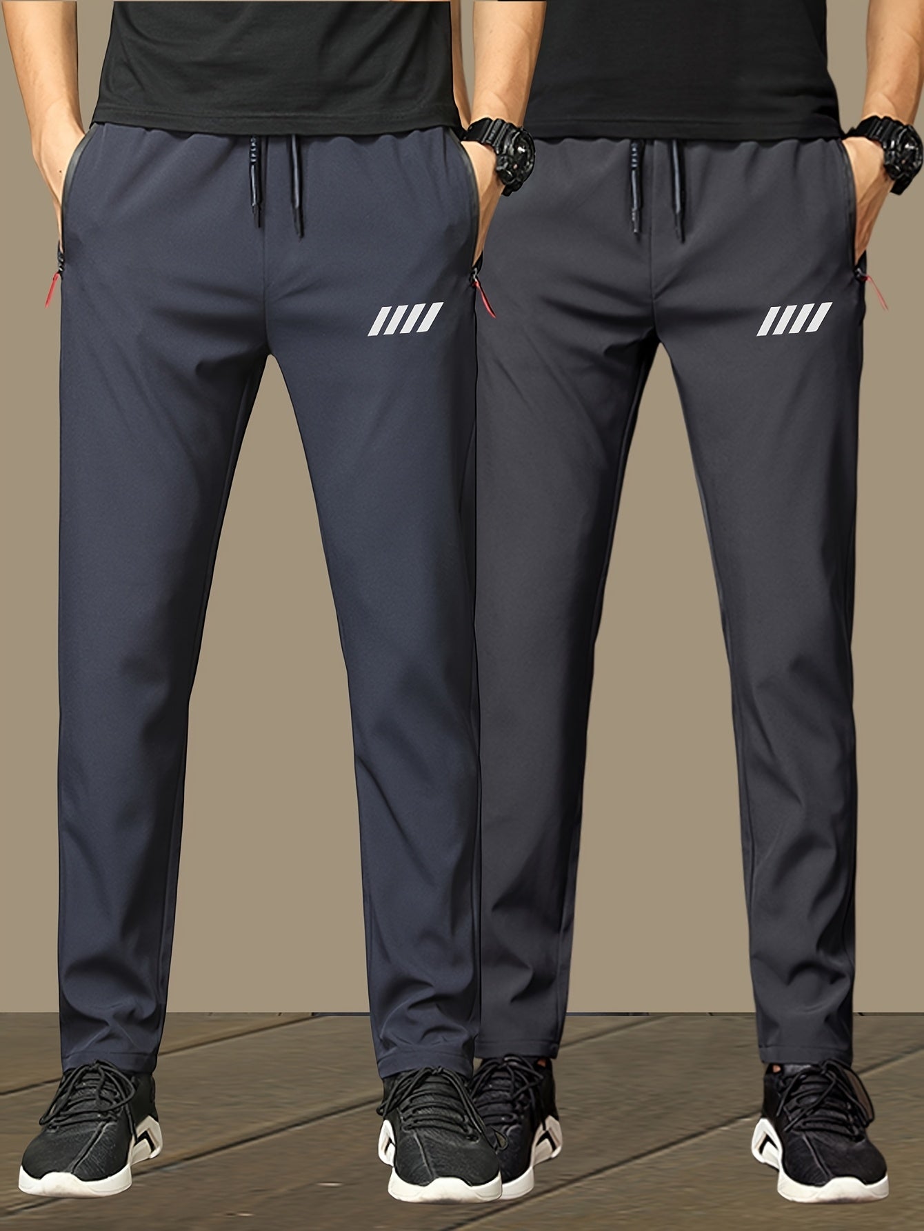 2 - Pack Lightweight Athletic Jogger Pants - Cafe y Calle