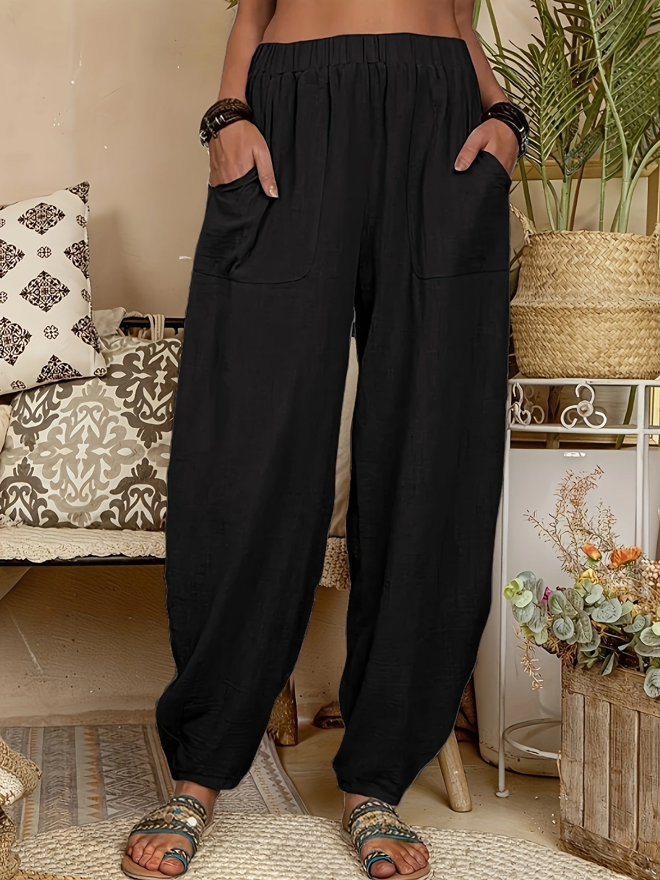 CYC – Lockere Hose aus Leinenmischung