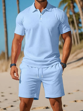 Casual Polo and Shorts Set - Cafe y Calle