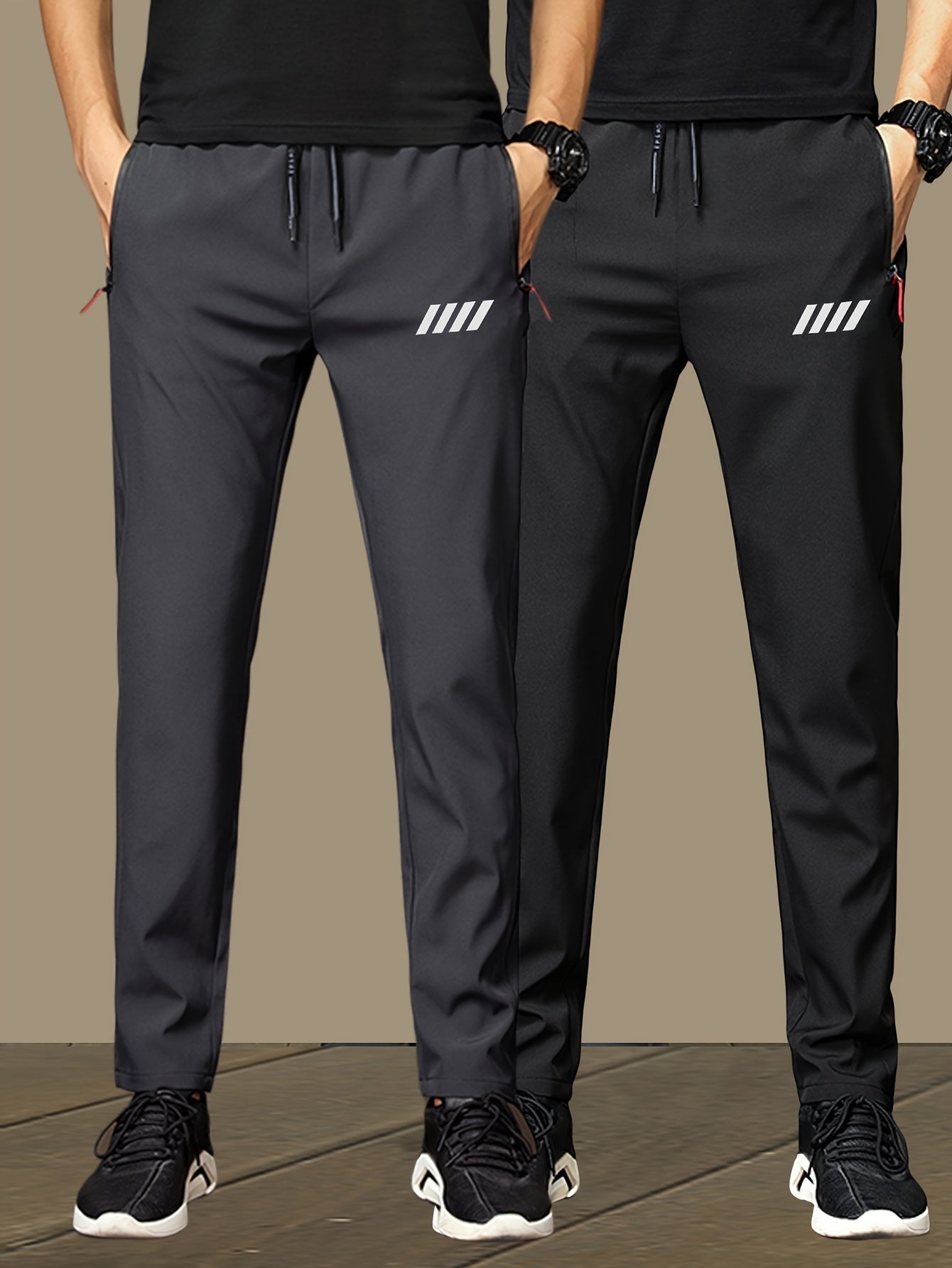 2 - Pack Lightweight Athletic Jogger Pants - Cafe y Calle