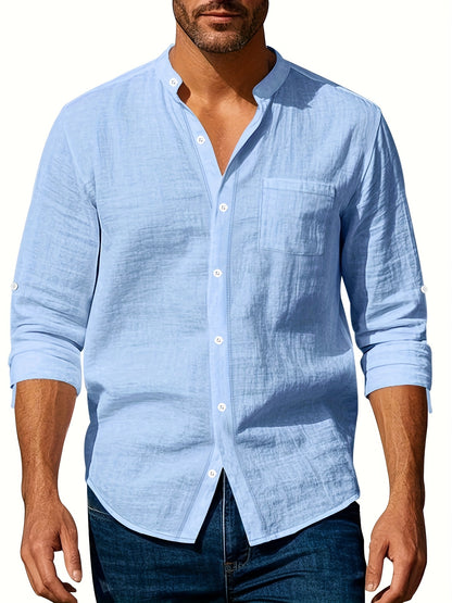 Premium Linen Henley Shirt - Cafe y Calle