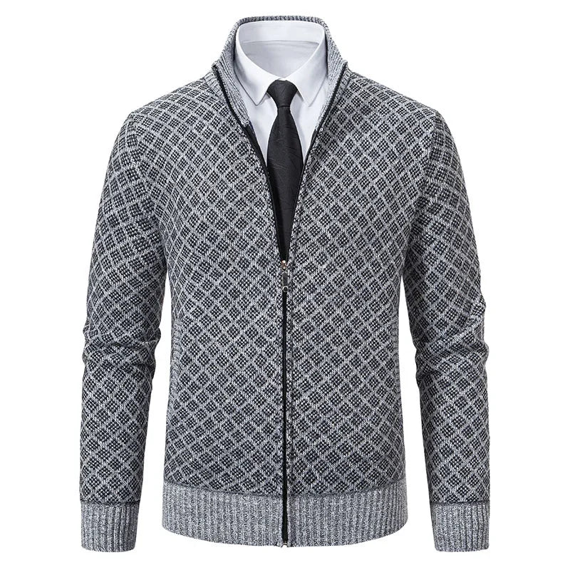 CYC – Strickjacke mit hohem Kragen und Samtfutter