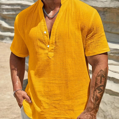 Cyc - Leinen Henley -Shirt