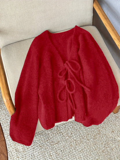 CYC Eleganter Cardigan mit V-Ausschnitt und Krawatte