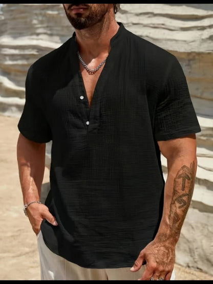 Cyc - Leinen Henley -Shirt