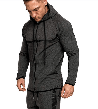 Casual Sporty Zip - Up Hoodie - Cafe y Calle