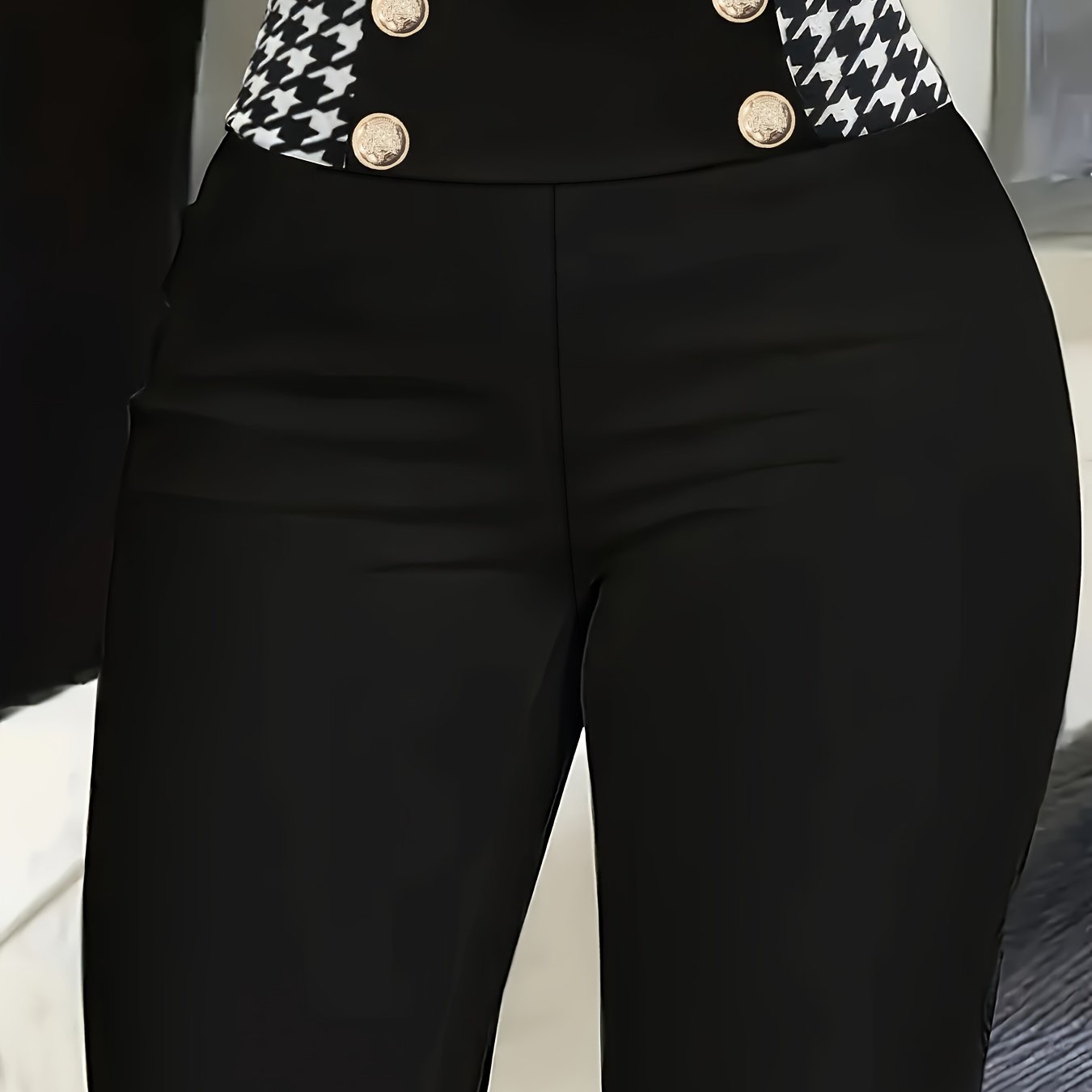 CYC Elegante Slim-Fit-Hose mit Hahnentrittmuster