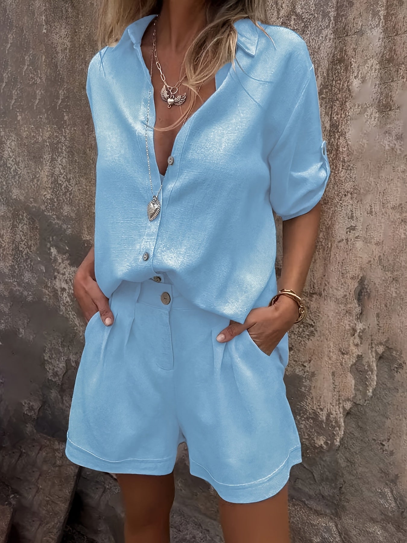 CYC Schickes zweiteiliges Set aus Leinenmischung