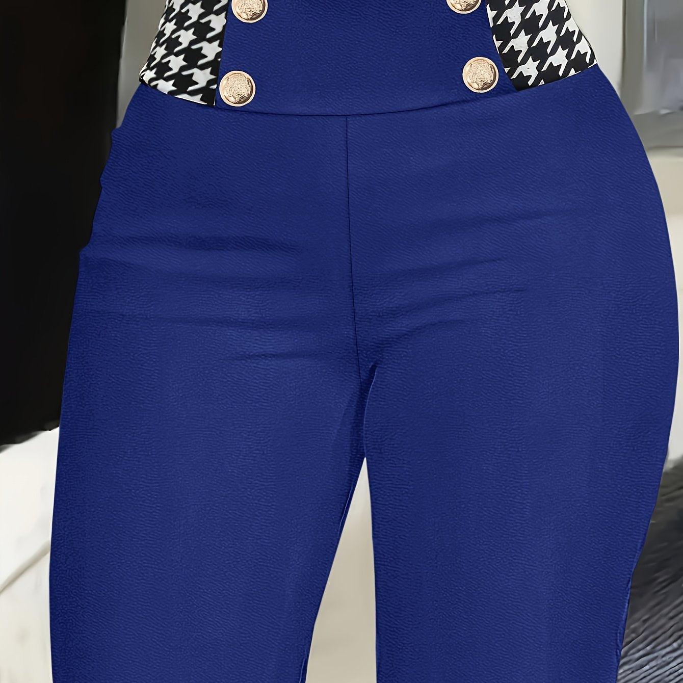 CYC Elegante Slim-Fit-Hose mit Hahnentrittmuster