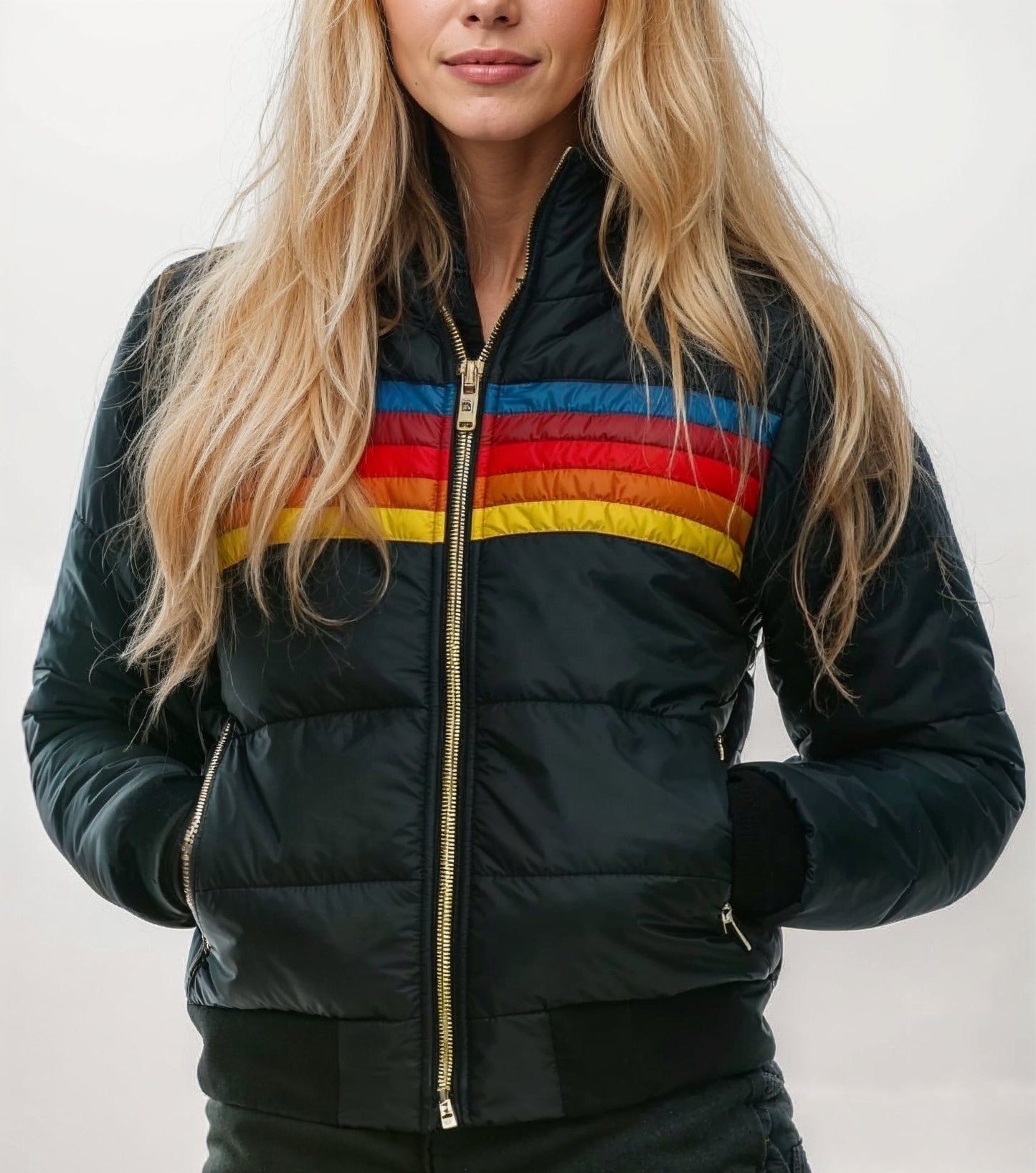 CYC Retro-Pufferjacke mit Farbblockdesign