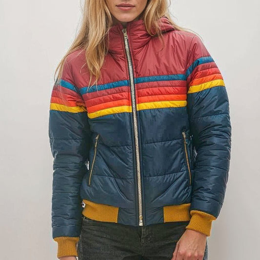 CYC Retro-Pufferjacke mit Farbblockdesign